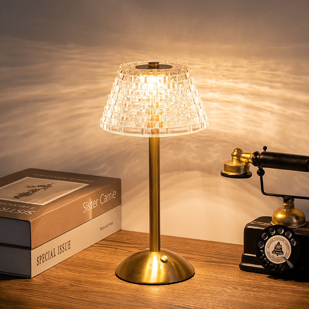 Kabellose Vintage Tischlampe mit Touch-Bedienung und USB-aufladbarem Akku