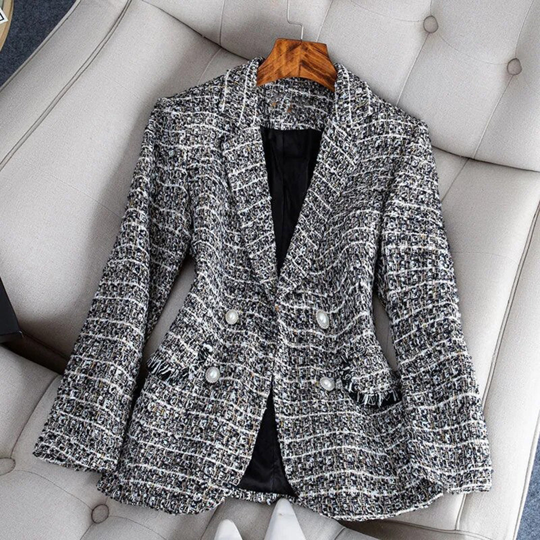 TailoredGrace - Damen Karierter Blazer Jacke
