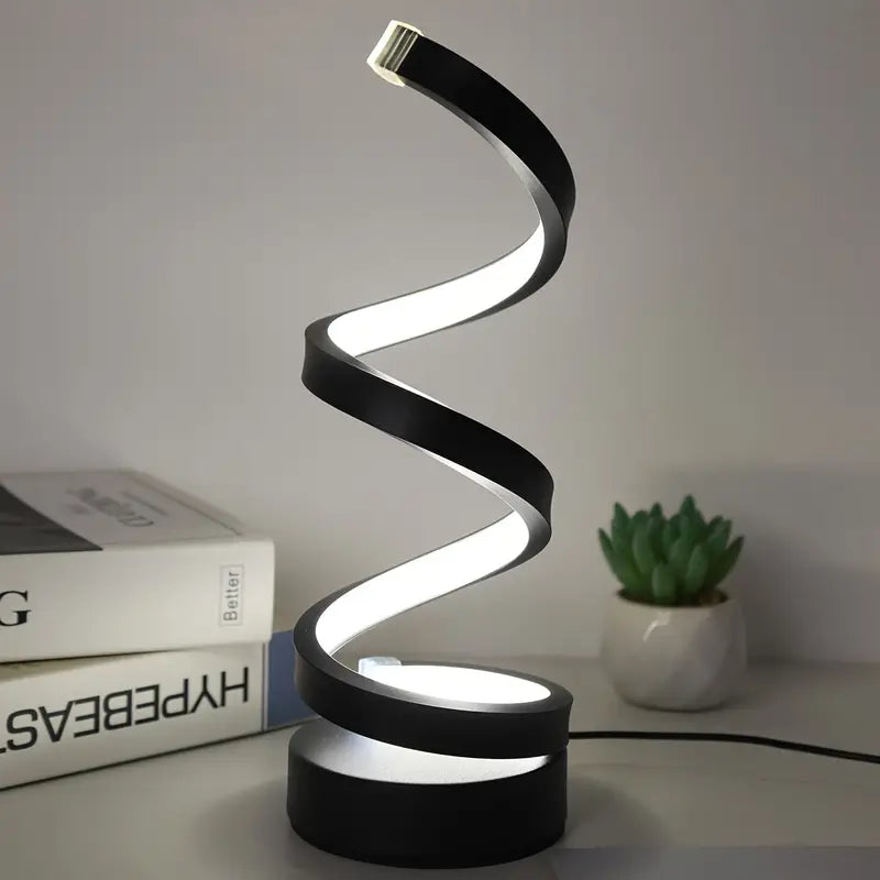 Moderne Spiral-LED-Tischlampe mit dimmbarer Beleuchtung