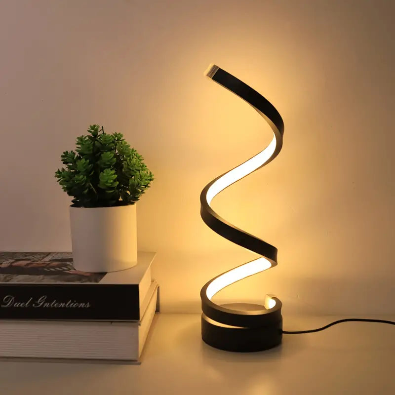 Moderne Spiral-LED-Tischlampe mit dimmbarer Beleuchtung