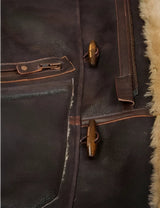 GlacierLine - Herren warme Leder- und Pelzjacke