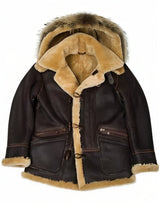 GlacierLine - Herren warme Leder- und Pelzjacke
