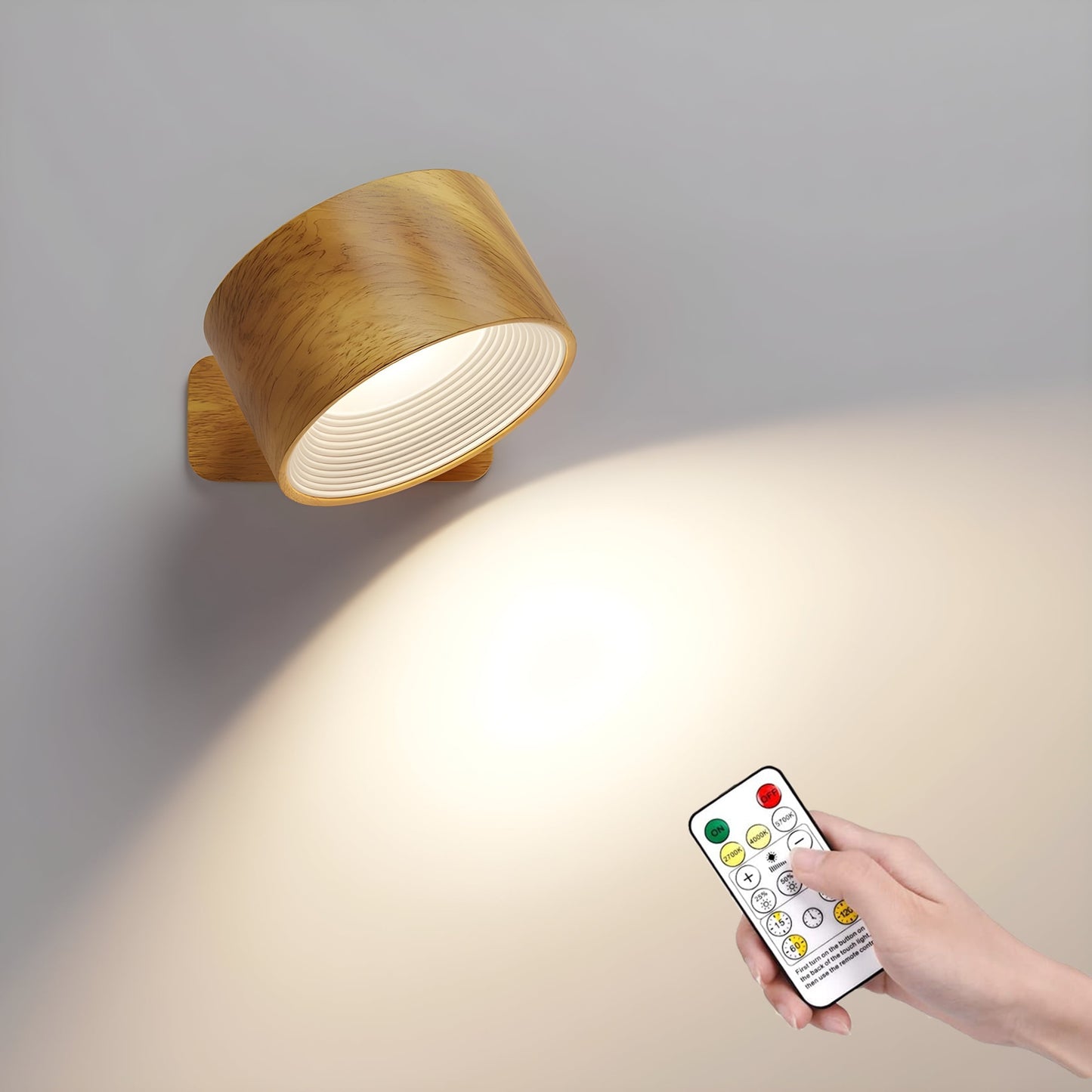 Kabellose LED-Wandleuchte mit 360° Drehfunktion und Touch-Bedienung