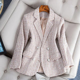 TailoredGrace - Damen Karierter Blazer Jacke