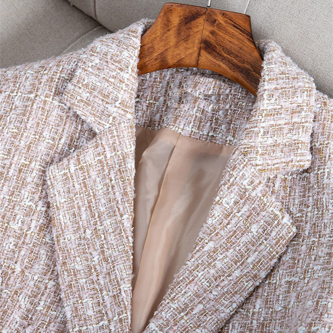 TailoredGrace - Damen Karierter Blazer Jacke