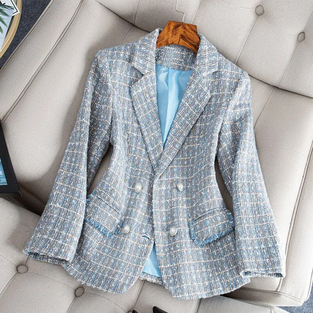TailoredGrace - Damen Karierter Blazer Jacke