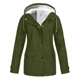 RainCouture - Mittellanger wasserdichter Mantel mit Fleece-Futter