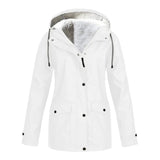 RainCouture - Mittellanger wasserdichter Mantel mit Fleece-Futter