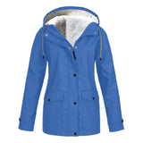 RainCouture - Mittellanger wasserdichter Mantel mit Fleece-Futter