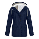 RainCouture - Mittellanger wasserdichter Mantel mit Fleece-Futter