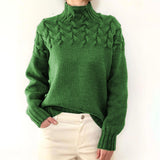 Liora - Stylischer langer Strickpullover mit Kragen für Damen