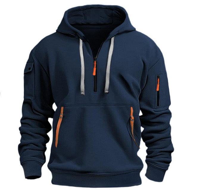 ActiveEase - Stilvolle Herren Hoodie mit halbem Reißverschluss