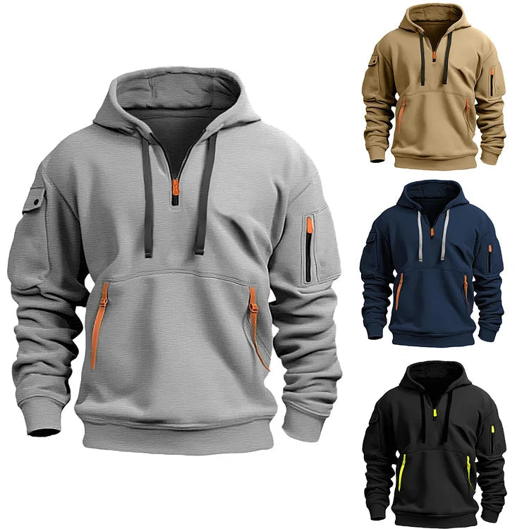 ActiveEase - Stilvolle Herren Hoodie mit halbem Reißverschluss
