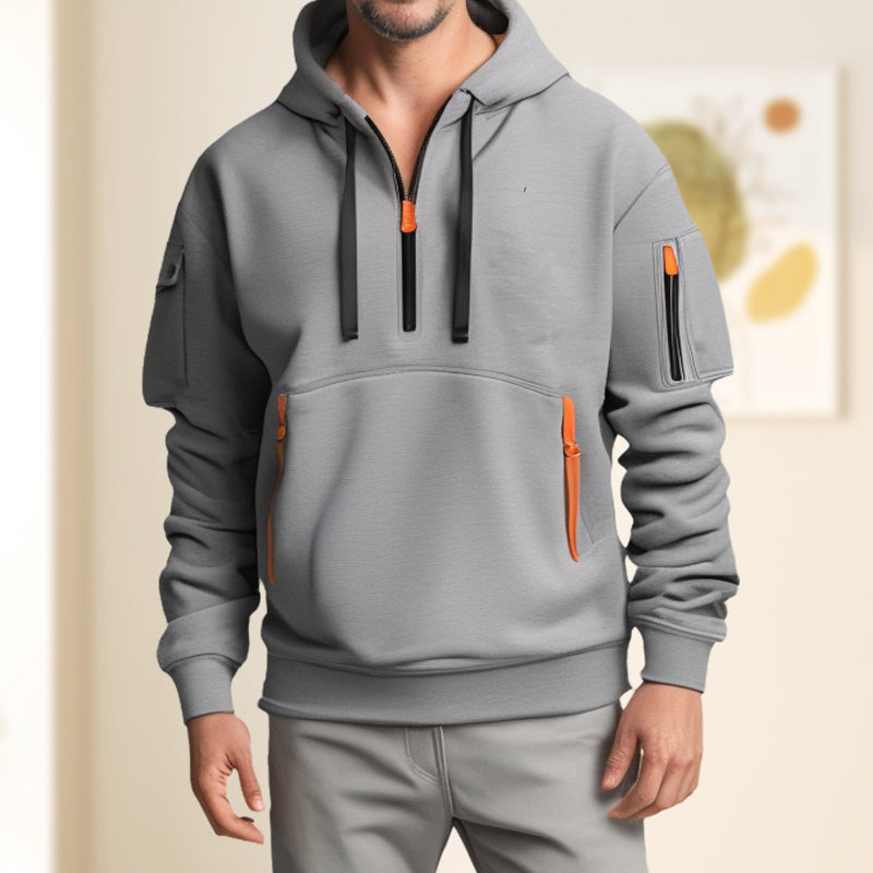 ActiveEase - Stilvolle Herren Hoodie mit halbem Reißverschluss