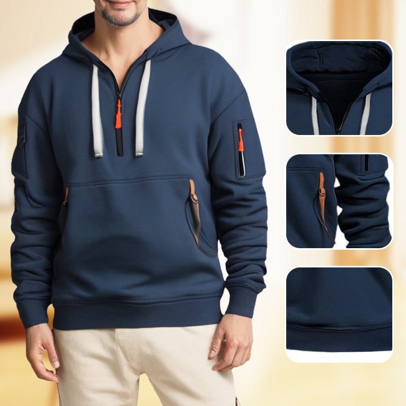 ActiveEase - Stilvolle Herren Hoodie mit halbem Reißverschluss